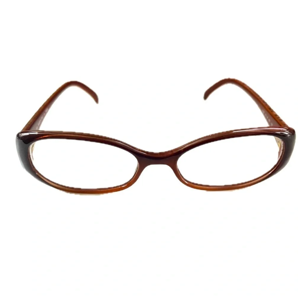 FENDI F935 51•16 621 135 Women’s Eyeglasses Brwn Gradient Oval frame FF on sides